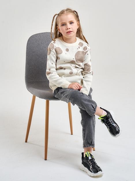 Джемпер «Жирафик» молочный, для девочек ОПТ фото 5