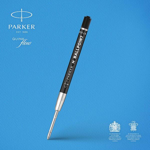 Стержень шариковый Parker QuinkFlow Basic Z09 (CW2168602) M 0.7мм черные чернила без упак. фото 2