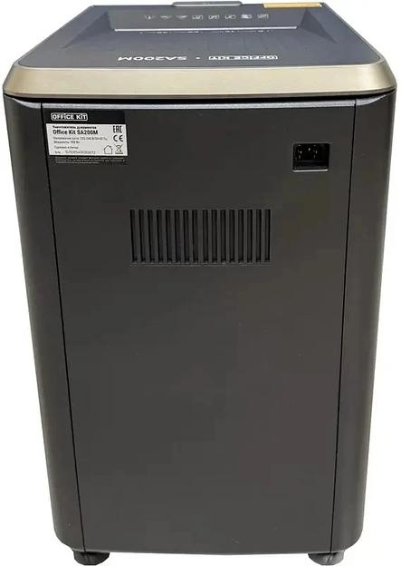 Шредер Office Kit SA200M1,9х10 черный/серый с автоподачей (секр.P-5) фрагменты 220лист. 40лтр. скобы пл.карты фото 3