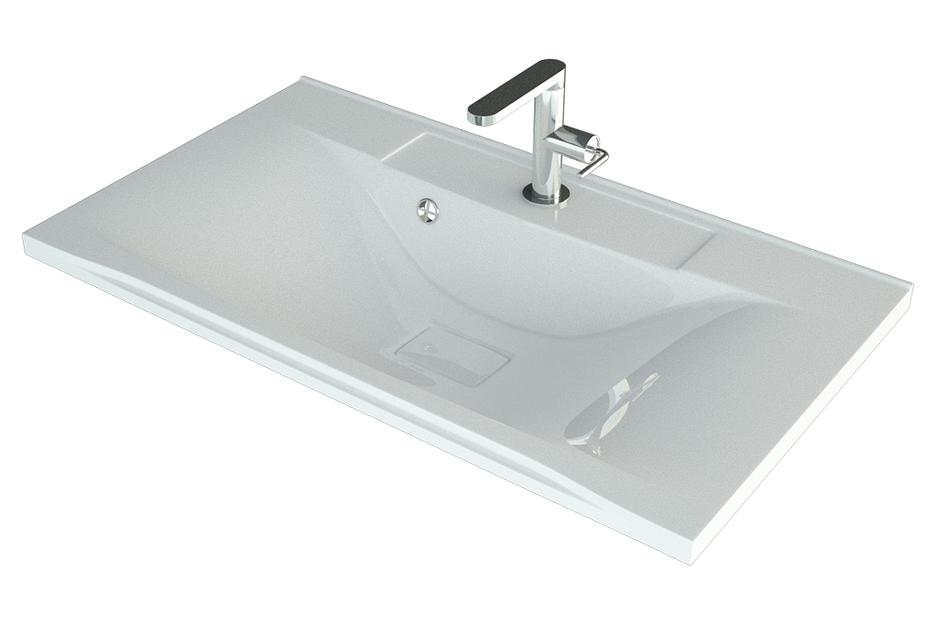 Раковина для ванной полувстраиваемая Uperwood Elen, 80 см, с декоративной крышкой, белая фото 1