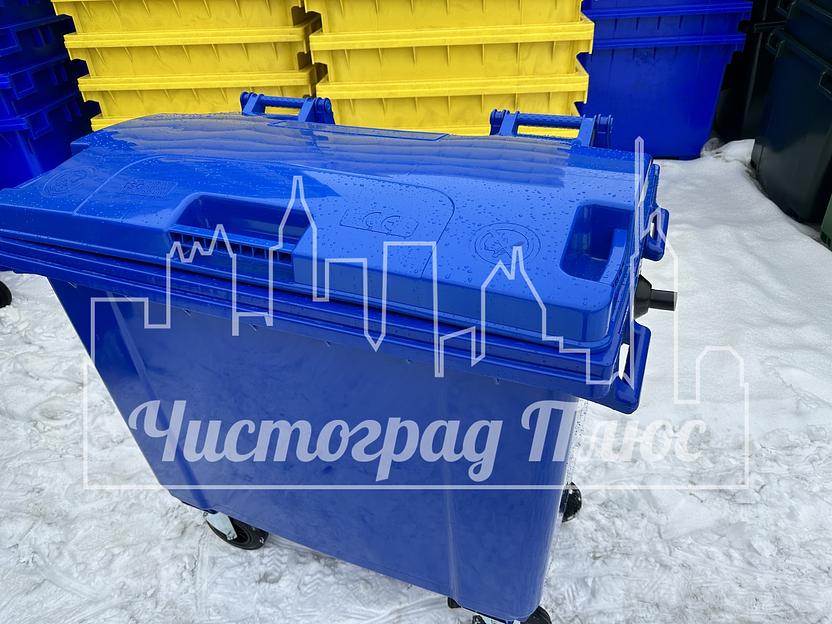 Евроконтейнер Sonmez Hammadde 660 л синий фото 3