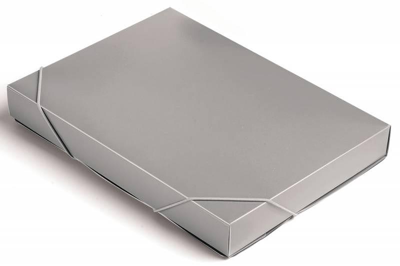 Папка-короб на резинке Бюрократ -BA40/07GREY пластик 0.7мм корешок 40мм A4 серый фото 1