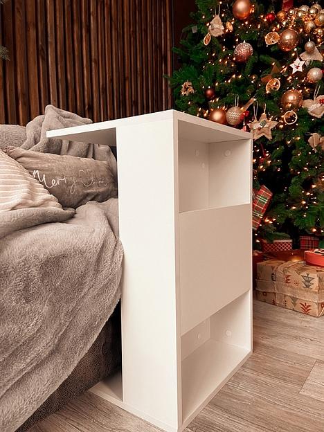 Столик журнальный придиванный Wood&Stone «Малави» белый 42×42×65 см фото 1