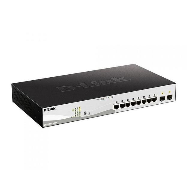 D-Link DGS-1210-10MP/F3A PROJ Настраиваемый L2 коммутатор с 8 портами 10/100/1000Base-T и 2 портами 1000Base-X SFP (8 портов PoE 802.3af/at, PoE-бюджет 130 Вт) фото 1