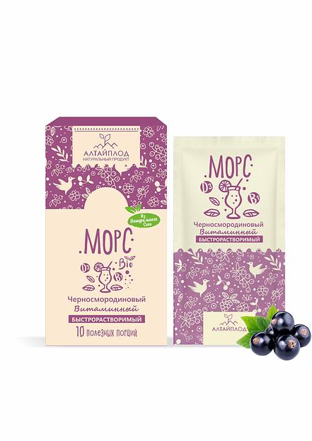 Морс сухой витаминизированный АлтайПлод «Черносмородиновый» в саше по 20 г ОПТ фото 1