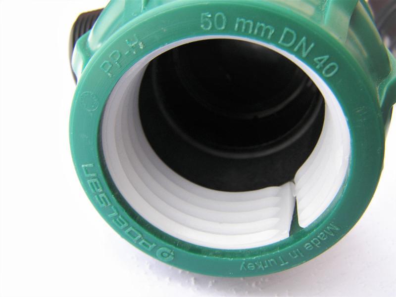 Кран шаровый ПНД 50x50 мм компрессионный фото 2