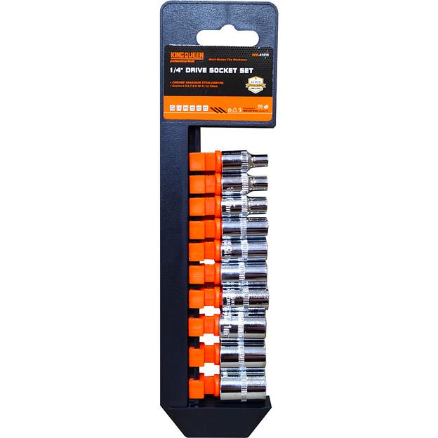 1/4" набор головок KINGQUEEN 10 шт 4-13мм WIB-41010 фото 1