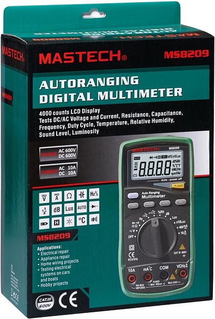 Мультиметр Mastech MS8209 цифровой черный/зеленый (13-2087) фото 3