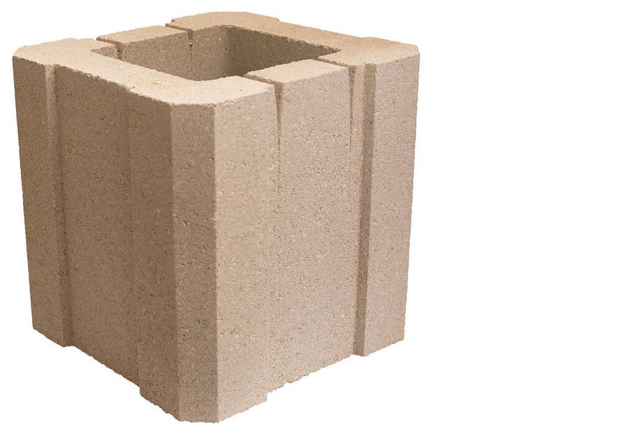 Блок столбовой 300х300х300мм цветной на белом цементе (белый, персик, желтый) фото 1