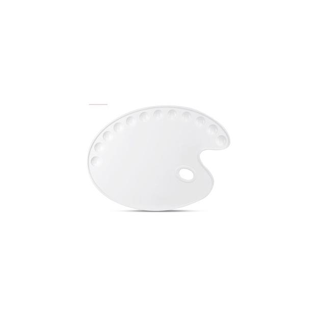 Палитра для смешивания красок Deli 68300, эллипс, 400x290мм, пластик фото 1