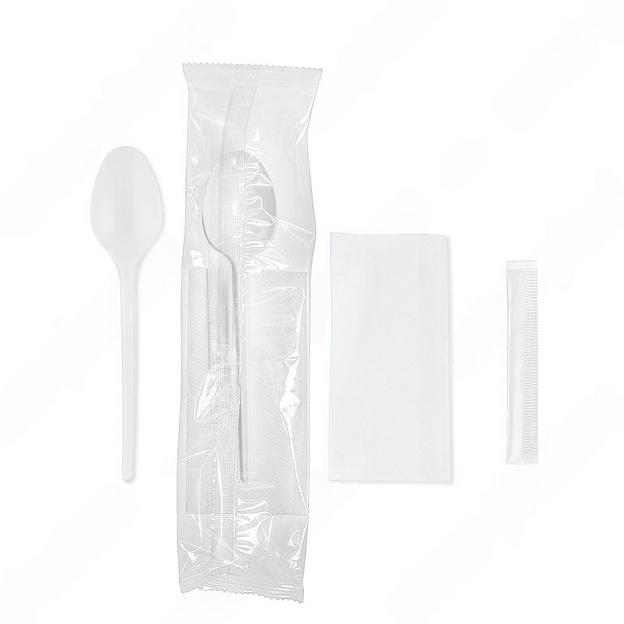 Комплект одноразовых приборов №3 эконом белый, 160 фото 1