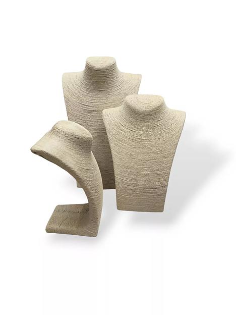 Бюст из соломы для украшений, большой 17x24x38 см, бежевый ОПТ фото 4