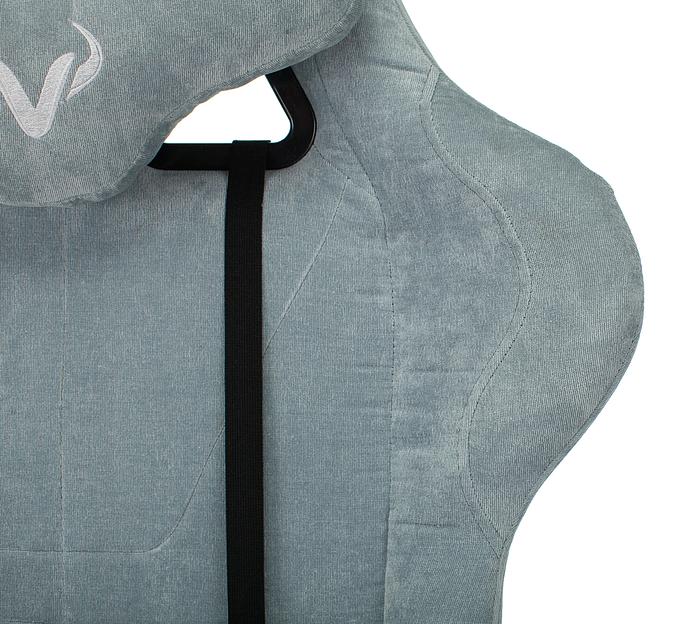 Кресло игровое Бюрократ VIKING KNIGHT Fabric серо-голубой Light-28 с подголов. крестовина металл фото 8