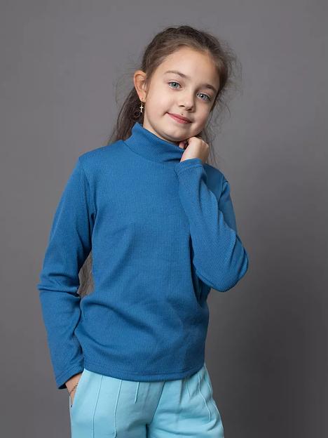 Водолазка школьная на девочку KristiKlo «Лапша» голубая ОПТ фото 5