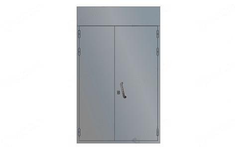 Дверь техническая двупольная с глухой фрамугой опт фото 1
