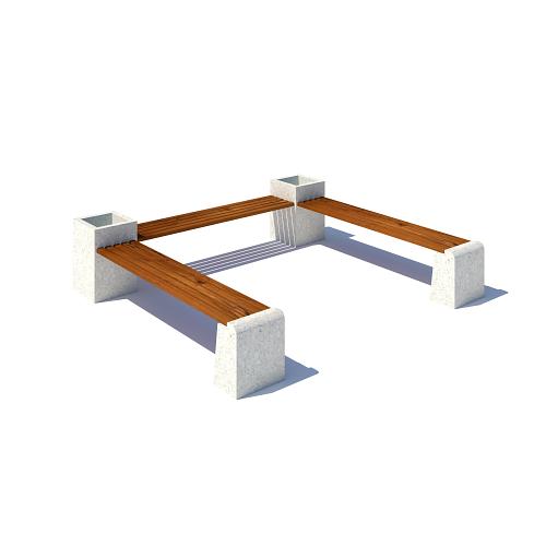 Скамейка «Евро Х3» из камня ОПТ фото 1