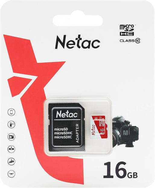 Флеш карта microSDHC 16GB Netac NT02P500ECO-016G-R P500 Extreme Pro + adapter фото 2