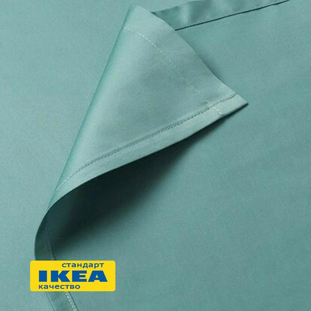 Простыня прямая НАТЕСМИО (ИКЕА НАТТЭСМИН) 240x260, серо-бирюзовый, сатин, лиоцелл KL-50102014 фото 4