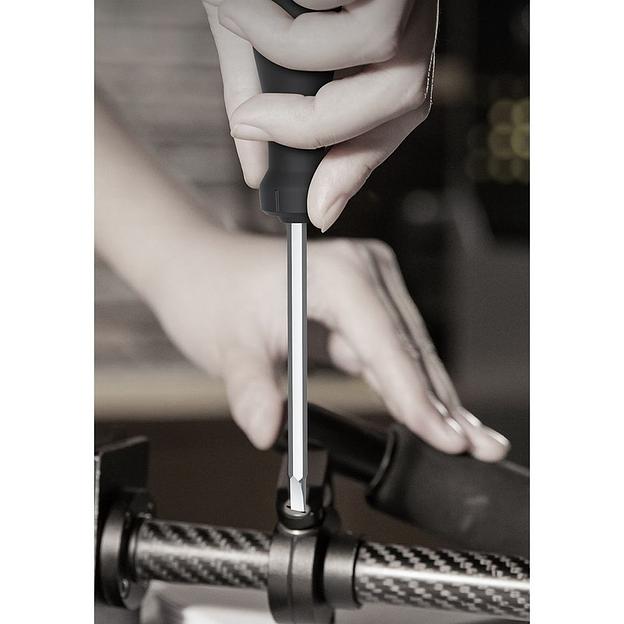 Шлицевая отвёртка "Home Series Gray" Deli HT1103C 3x75мм Эксклюзивный дизайн, рукоятка из высококачественного софттач пластика фото 4