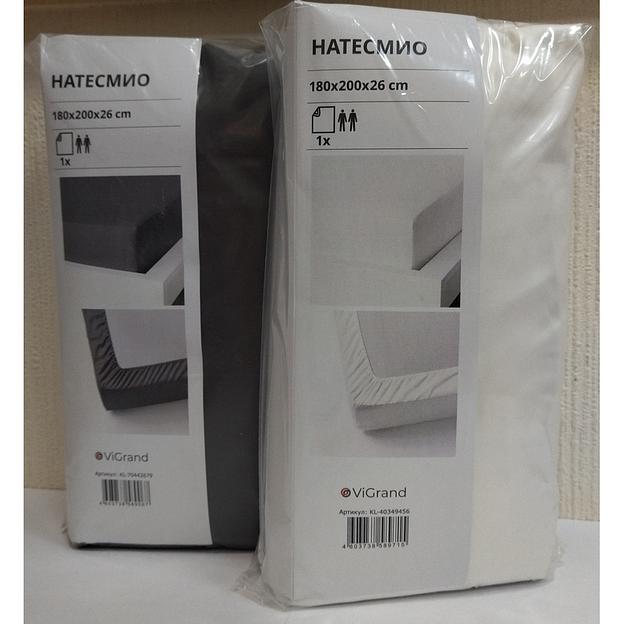 Простыня на резинке НАТЕСМИО (ИКЕА НАТТЭСМИН) 180x200, белый, сатин KL-40349456 фото 5