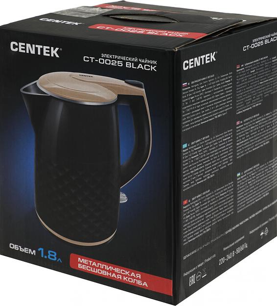 Чайник электрический Centek CT-0025 1.8л. 2000Вт черный/бежевый корпус: металл/пластик (CT-0025 BLACK) фото 10
