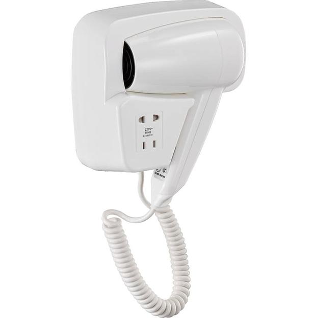 Фен для волос настенный "Puff-1200B", белый, 1,2 кВт, 18х10х24,5 см фото 1