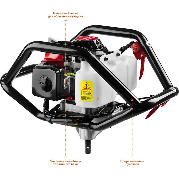 Мотобур (бензобур) ЗУБР, 60-300 мм, 71 см³, 2 оператора, без шнека (МБ2-300) фото 2
