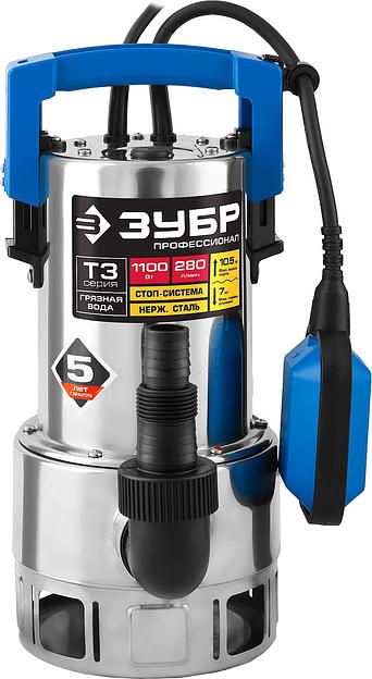 Насос дренажный Зубр серия «Профессионал» НПГ-Т3-1100-С ОПТ фото 3