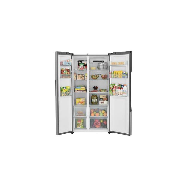 Холодильник двухкамерный HAIER HRF535DM7RU Side by Side, инверторный серебристый фото 1