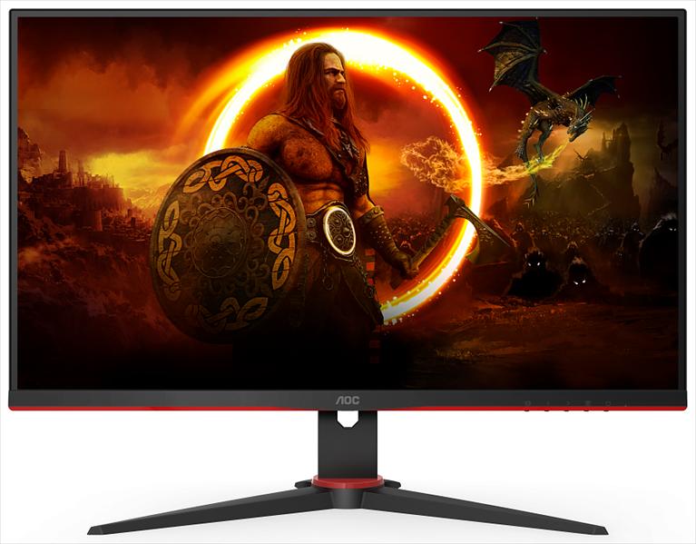 Монитор 23,8" AOC 24G2SAE/BK 1920x1080@165Hz VA LED 16:9 4ms VGA 2*HDMI 80M:1 178/178 350cd 3000:1 Tilt Black/Red (24G2SAE) фото 1