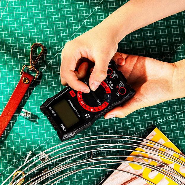 Измерительный и разметочный инструмент Deli Многофункциональный цифровой мультиметр Deli DL334301 напряж. 0,2-600В, сила тока 0,02-10А, сопр. 0,0002-20 МОм, ЖК-дисплей фото 8