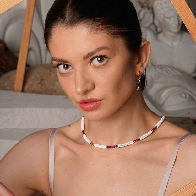 Колье из ракушечника и турмалина «Лучи океана», Опт фото 1