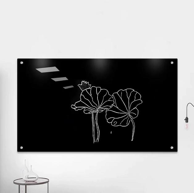 Доска стеклянная Cactus CS-GBD-65X100-BK-TM Сквозное крепление стеклянная черный 65x100см стекло крепления фото 3