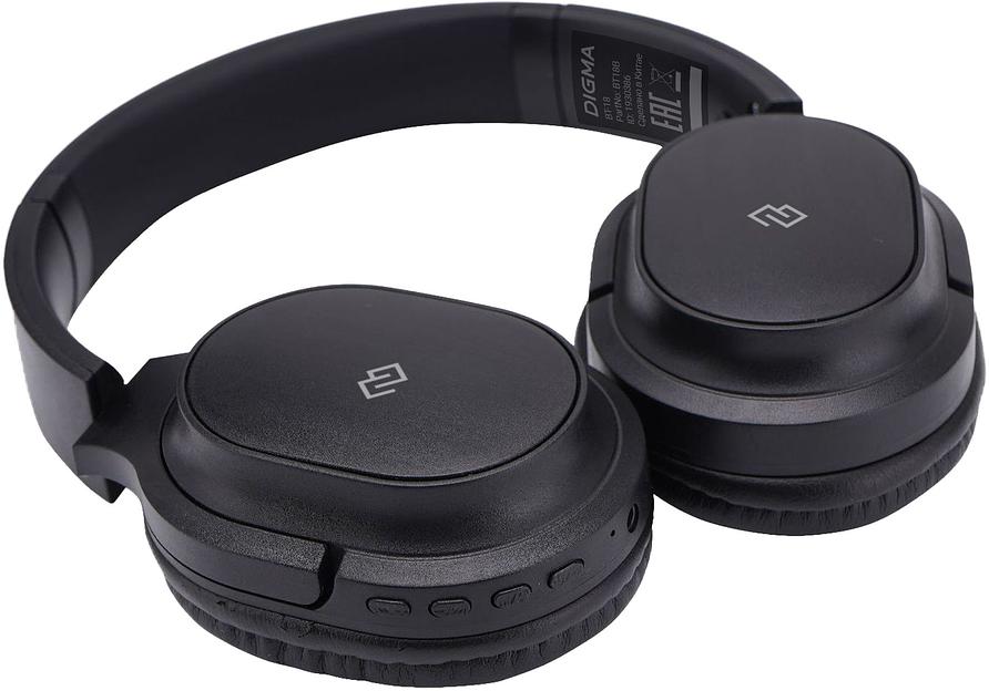 Гарнитура накладные Digma BT-18 черный/черный беспроводные bluetooth оголовье (BT18B) фото 3