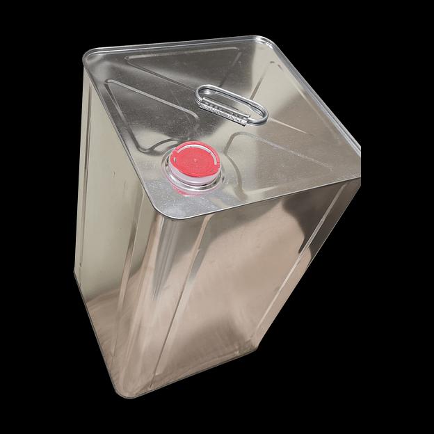 Металлическая канистра прямоугольная 10 литров с пробкой фото 1