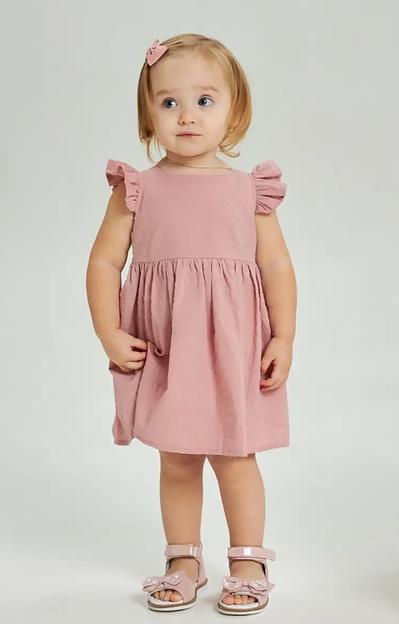 Платье для девочки с бантом цвет пепел розовый ОПТ фото 1