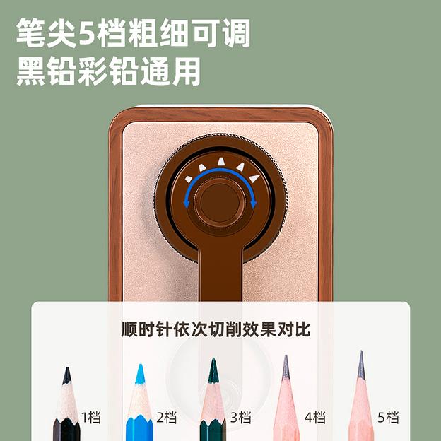 Точилка для карандашей механическая Deli 71160Brown 1 отверстие пластик коричневый фото 2