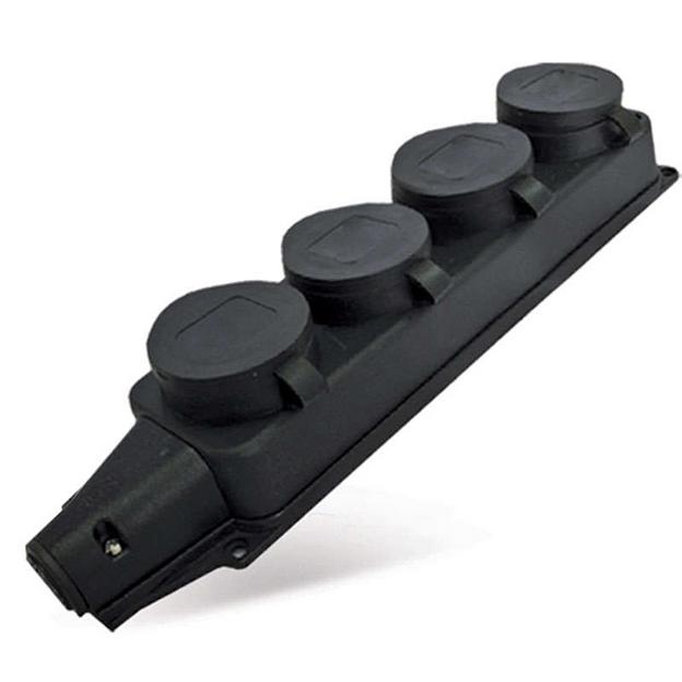 Колодка удлинителя 4-м 1ф с заглушками каучук UNIVersal 1029 фото 1