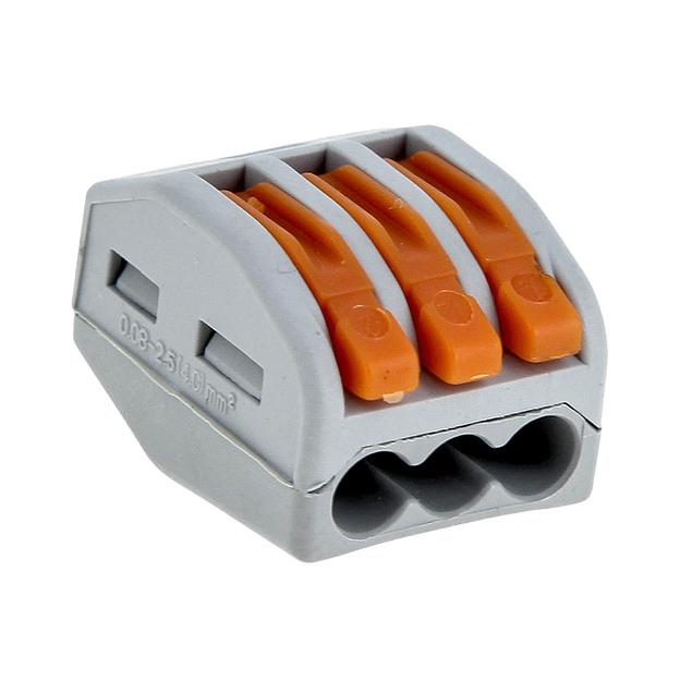 EKF plc-smk-413 Строительно-монтажная клемма СМК 222-413 с рычагом 3 отверстия 0,08-2,5мм2 EKF PROxima фото 1