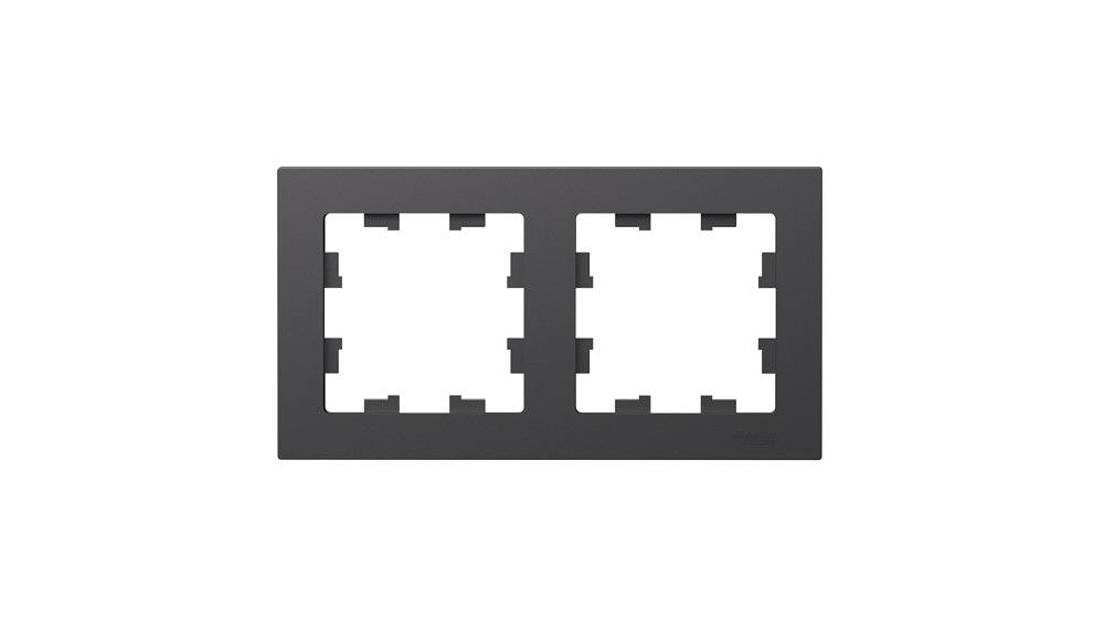 ATLASDESIGN 2-постовая РАМКА, универсальная, БАЗАЛЬТ фото 2