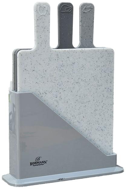 Набор разделочных досок 3 шт Bohmann «Мрамор» на подставке, арт.BH-02527 ОПТ фото 2