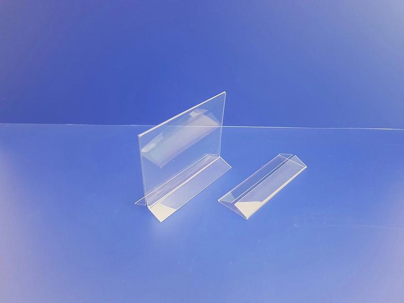 Двусторонняя подставка менюхолдер -тейбл тент на сложном основании из Пэт 1 мм. формат а5 (горизонтальный) фото 4