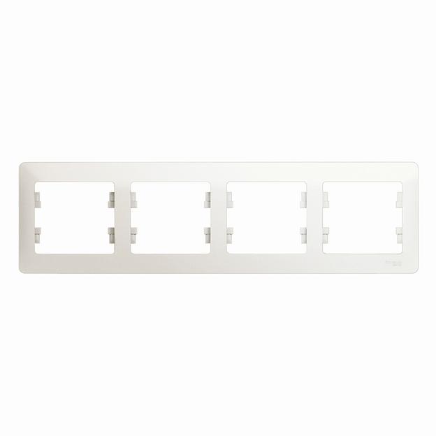 Systeme electric GSL000604 GLOSSA 4-постовая РАМКА, горизонтальная, ПЕРЛАМУТР фото 1