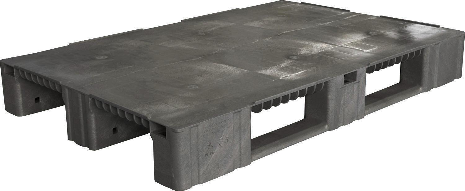 Паллет 1200х800х150 мм (сплошной на 3-х полозьях) серый фото 1