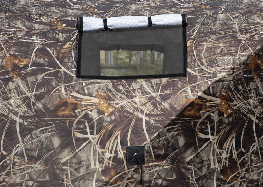 Палатка СТЭК куб 4 Дубль КМФ камыш, 440*220*205 см, выход под трубу фото 6