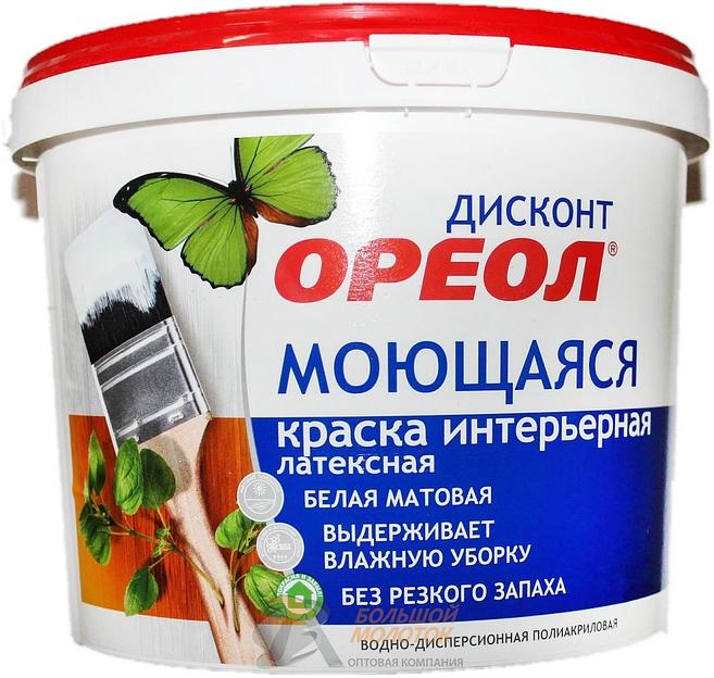 Краска Дисконт ВД интерьер. моющаяся 6,5 кг белая матовая 6519 /2 фото 1