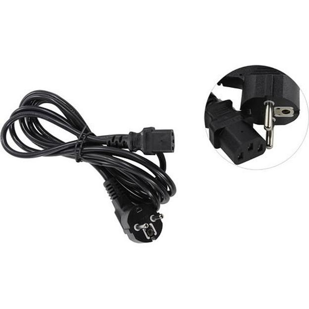 Exegate ES281001RUS Кабель питания ExeGate Special PC-3S (Евровилка угловая Schuko->С13) 3*0.75mm2, CCA, черный, 3м. фото 1