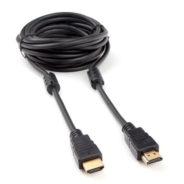 Cablexpert CCF2-HDMI4-15, Кабель HDMI 4,5м, v2.0, 19M/19M, черный, позол.разъемы, экран, 2 ферр кольца, пакет фото 1