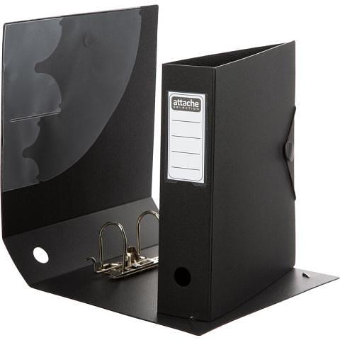 Папка-регистратор, А4, 80 мм, полифом, на резинке, черный, Attache фото 1