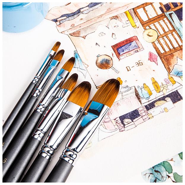 Набор кистей Deli 73894 нейлон круг. фото 4